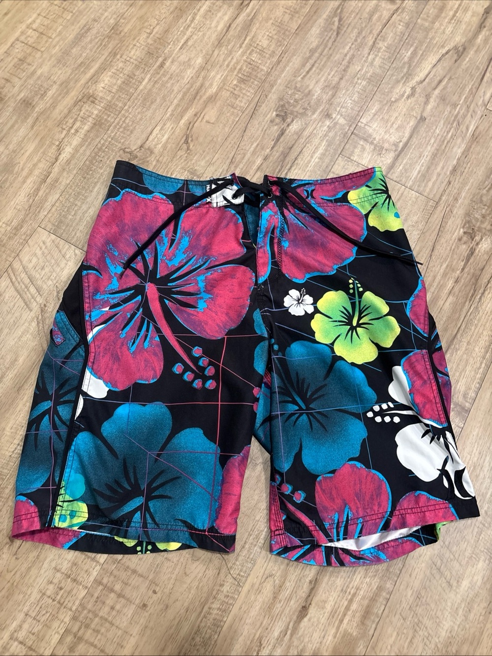 Hurley Black Swim Trunks with White Logo